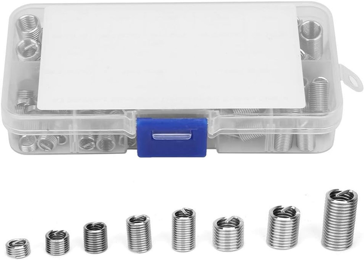 SnelShoppen - 110-delige M6-M8/1D-3D Coiled Draadbus Set, RVS Draadbussen voor Schroeven, Roestvrij Staal, Diverse Maten, Ideaal voor Klussen en Herst