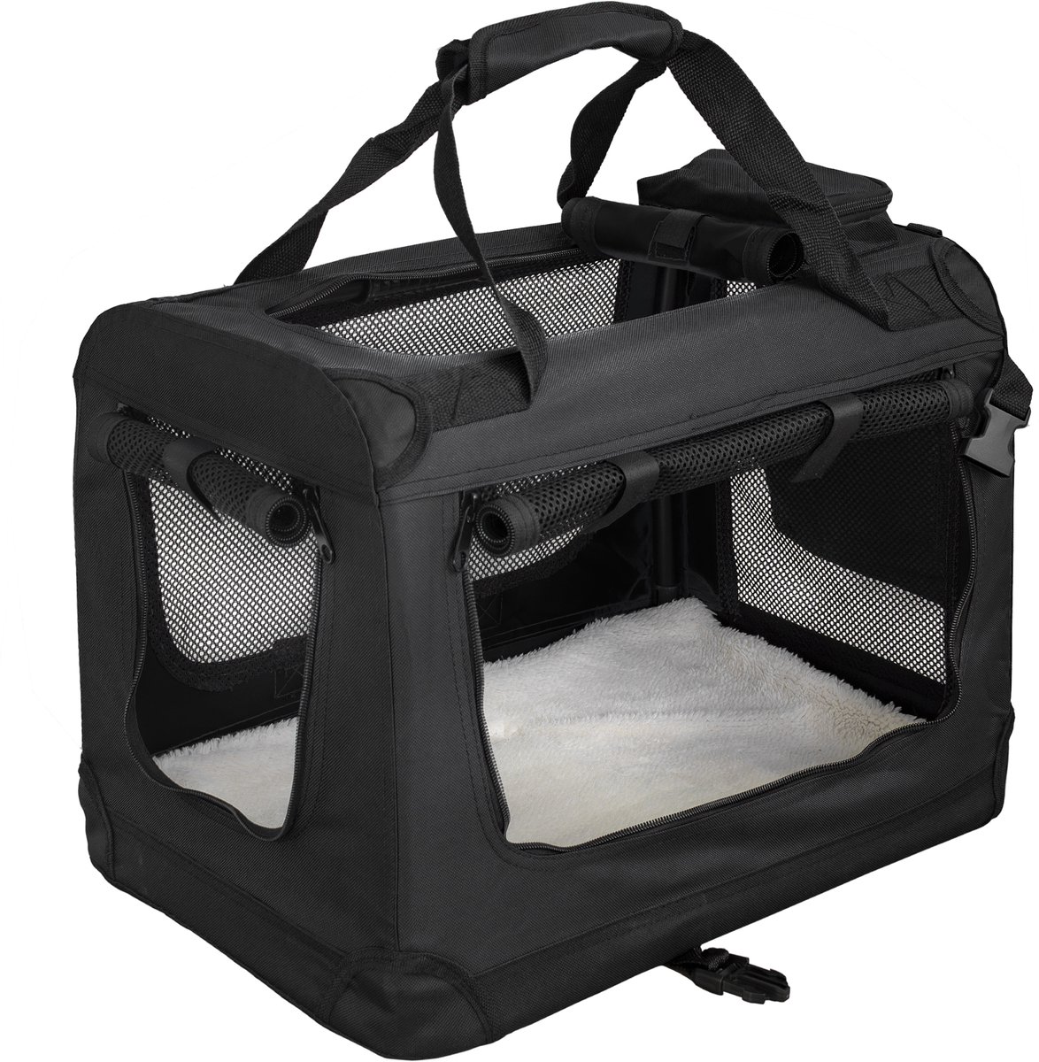 Opvouwbare Hondenbench Transporttas Transportbox Auto Honden Zwart Petigi