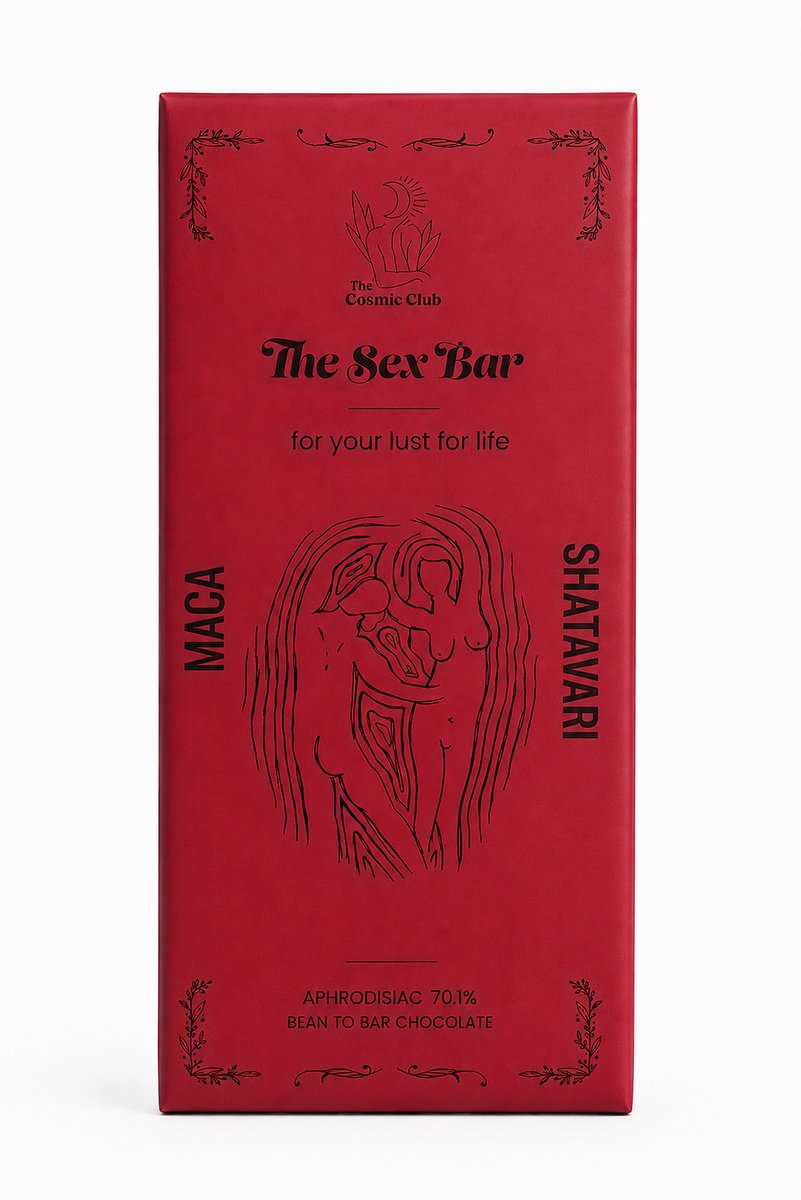 The Cosmic Club The Sex Bar – Pure Chocoladereep met Maca, Shatavari & Chili – 100 g
