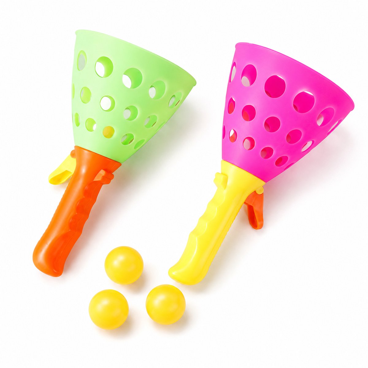 Bobypet - Vangbal Spel voor Kinderen - Werp en Vang Spel met 2 Vangbekers en 3 Ballen - Buitenspeelgoed voor Tuin, Strand & Camping - Sportief Verjaardagscadeau Jongens en Meisjes - Kleurrijk