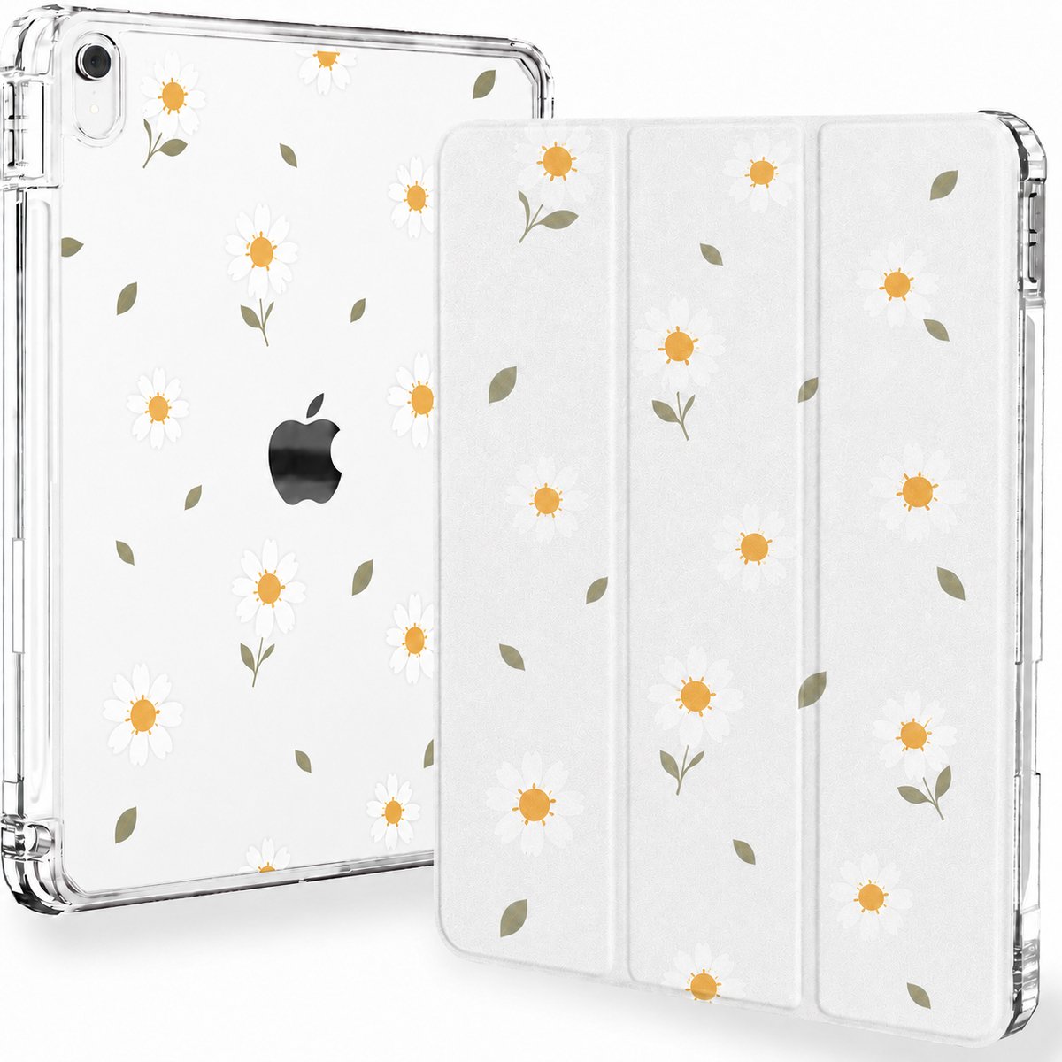 Sounix Tablet hoes geschikt voor Apple iPad 11 (2025) A16 / Apple iPad 10.9 (2022) - Hoesje met Pencil Houder Uitsparing - Kleine bloemen