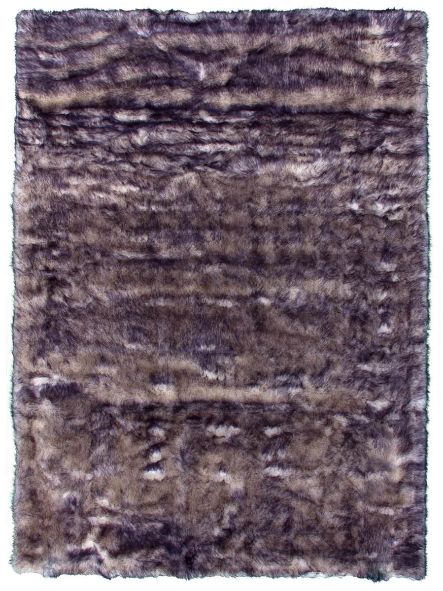 Padiro hoogpolig shaggy vloerkleed 160 x 230 cm - wit / paars - modern effen design - met een zachte uitstraling - geschikt voor vloerverwarming - van polyester
