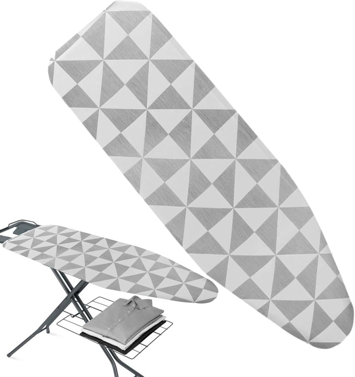 Strijkplankhoes - Strijkplankmat - Vervangende hoes voor strijkplank - Hittebestendig - Stoffen hoes - Maximale afmeting 120x41 cm - Grijs