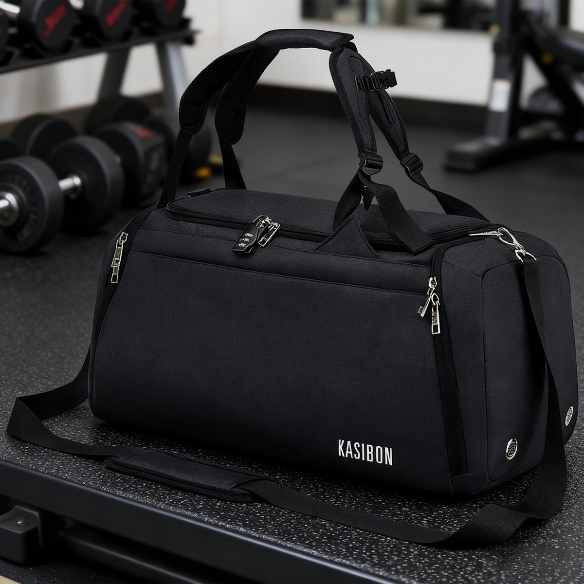 COVREO Reistas 55x27x28 cm zwart polyester 42L, laptopvak en cijferslot