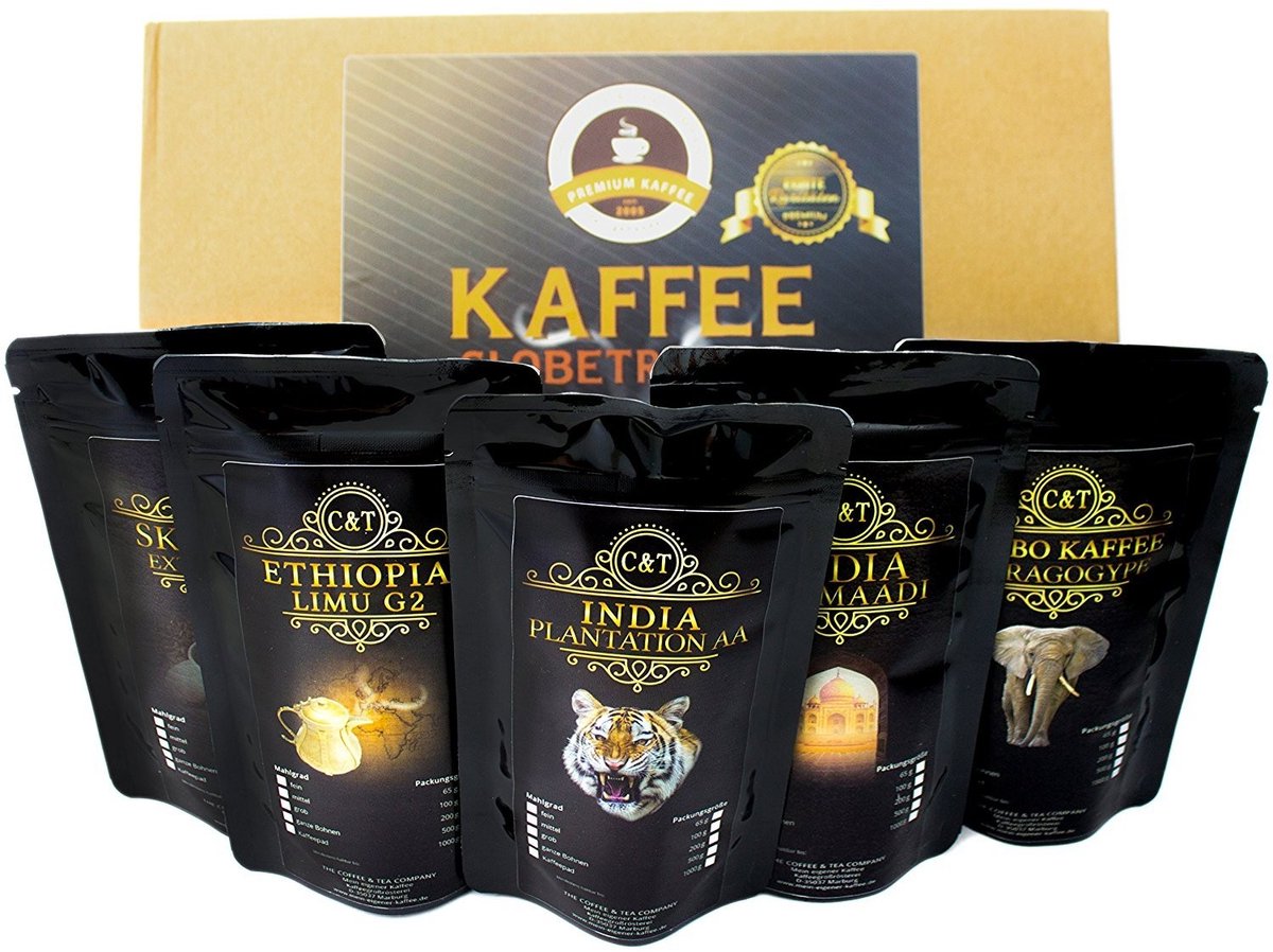 Solidchoice - Koffie Globetrotter Cadeauset met 5 Zeldzame Koffies, 500 g
