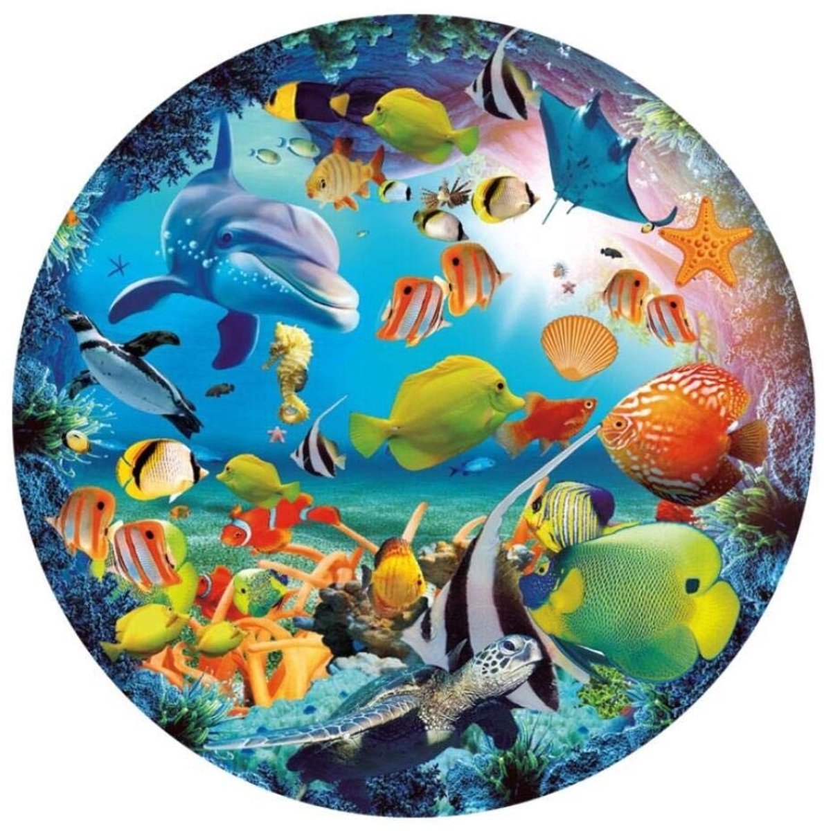 Solidchoice - 1000 Stuks Ronde Legpuzzel Ocean World