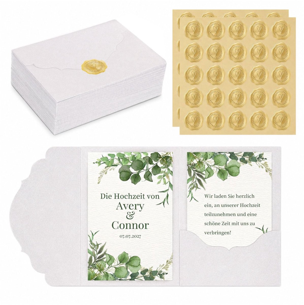 Solidchoice - Pocket Fold Enveloppen voor A6 Kaarten - 50 Stuks Sage Groen