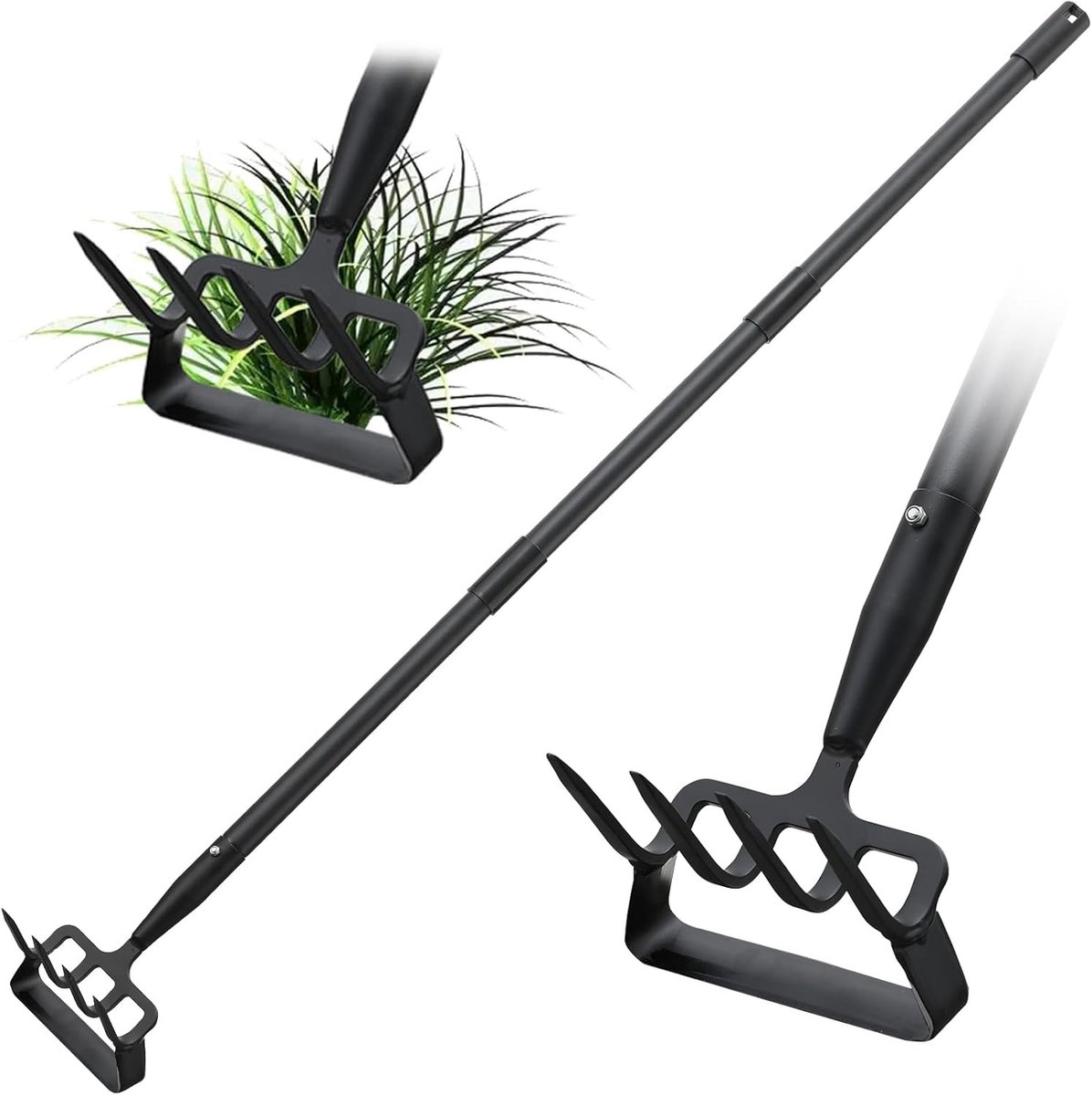 Tuinhak - 224 cm - 2-in-1 Onkruidjager en Cultivator - Ergonomische Tuinwerker voor Efficiënt Wieden
