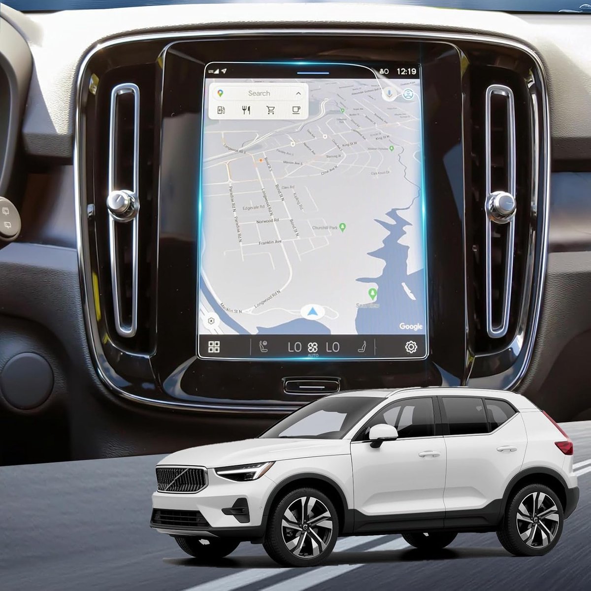 Beschermfolie voor Volvo XC40 - XC60 - XC90 - V60 - V90 - S90 - S60 - C40 - 2018-2024 2025 - PET-beschermfolie voor navigatiesysteem - 6H - krasbestendig - 2 stuks
