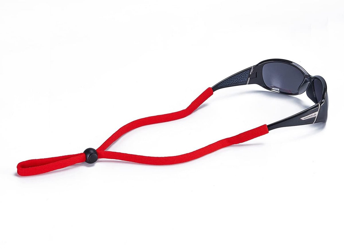 Antislipbrilkoordjes – Set van 5 – Houders voor sportzonnebrillen – Verstelbaar – Geschikt voor dames, heren en kinderen – Veilige brilkoordjes – Accessoires voor buitensporten -Rood