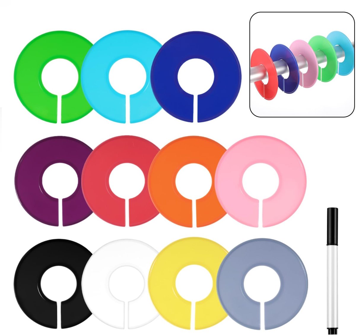 Solidchoice - 11 Stuks Kleding Scheiders voor Hangende Kleding met Marker