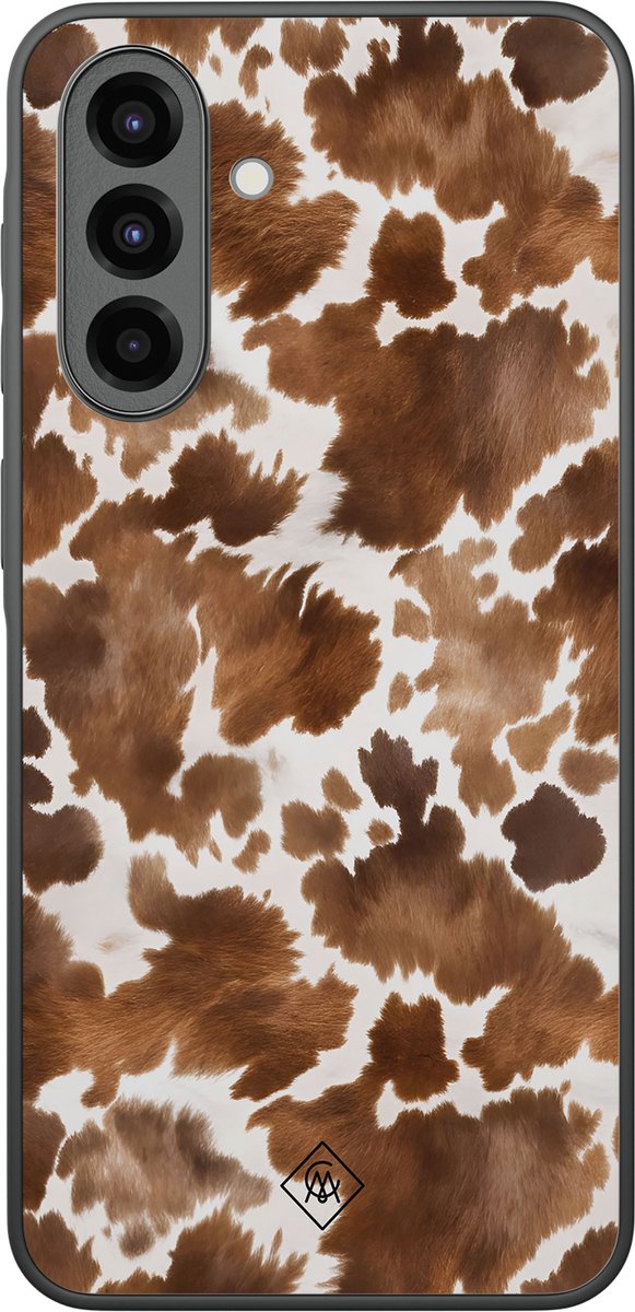 Casimoda® hoesje - Geschikt voor Samsung Galaxy A37 - Koeienprint - Zwart TPU Backcover - Geen opdruk - Bruin/beige