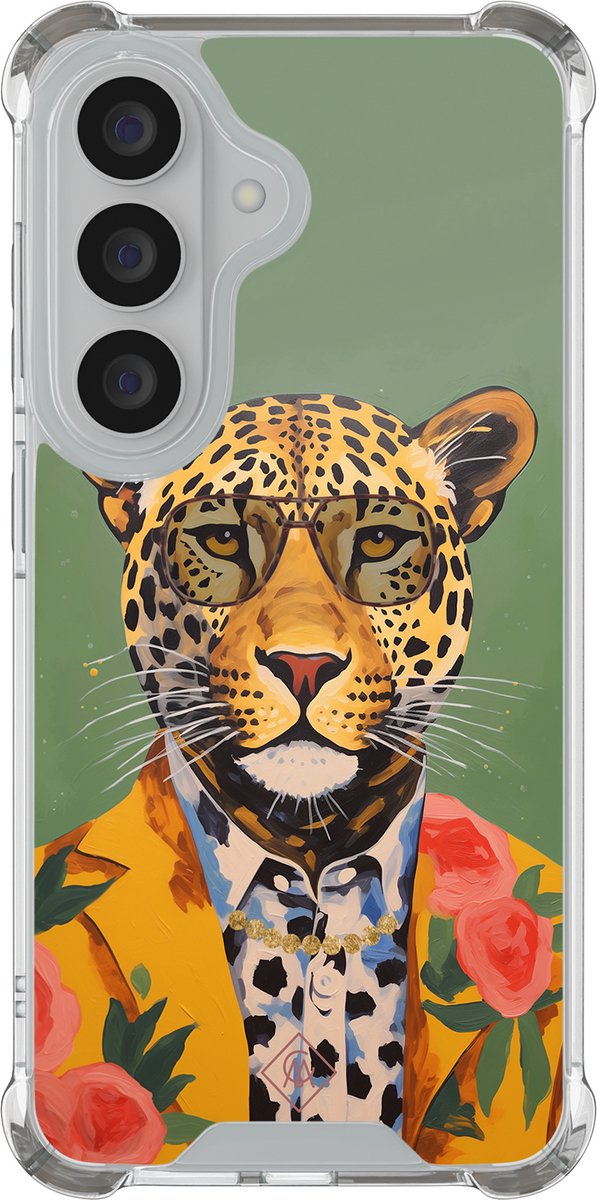 Casimoda® hoesje - Geschikt voor Samsung Galaxy S26 Plus - Luipaard Hipster - Shockproof case - Extra sterk - TPU/polycarbonaat - Groen, Transparant