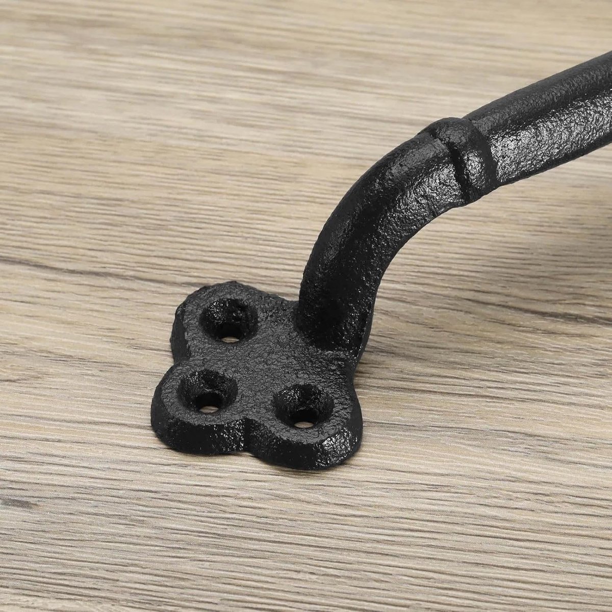 Schuifdeurgreep - Zwart - 220 mm - Gietijzer met Antieke Laklaag - Voor Schuurdeuren en Kasten