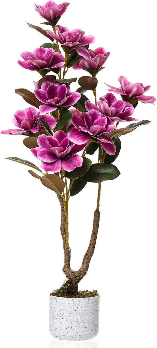 Danky - Kunstplant met pot 95cm - paarse kunstbloemen voor binnen, decoratie voor de woonkamer