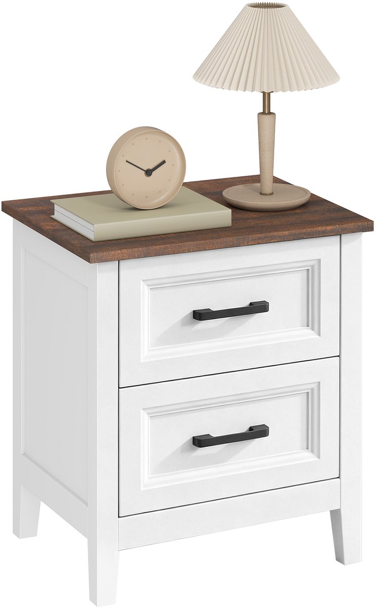 Homcom Nachtkastje-MDF-45 x 35 x 50 cm-Wit