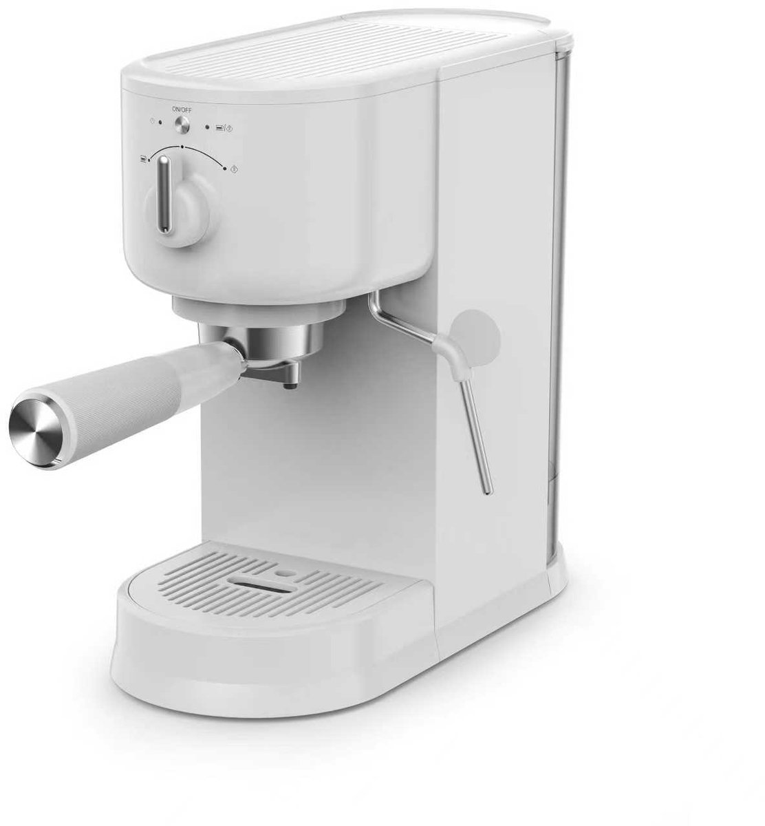 Volautomatische espressomachine - Compacte koffiemachine voor espresso, cappuccino en latte - 31,5 x 14,2 x 29,5 cm, wit