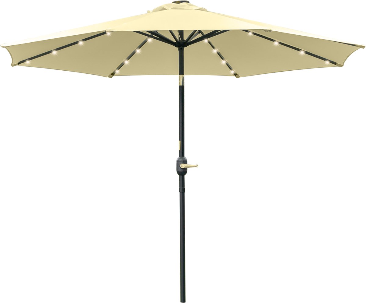 Verstelbare tafelparasol met knop – stalen frame – 8 baleinen – beige