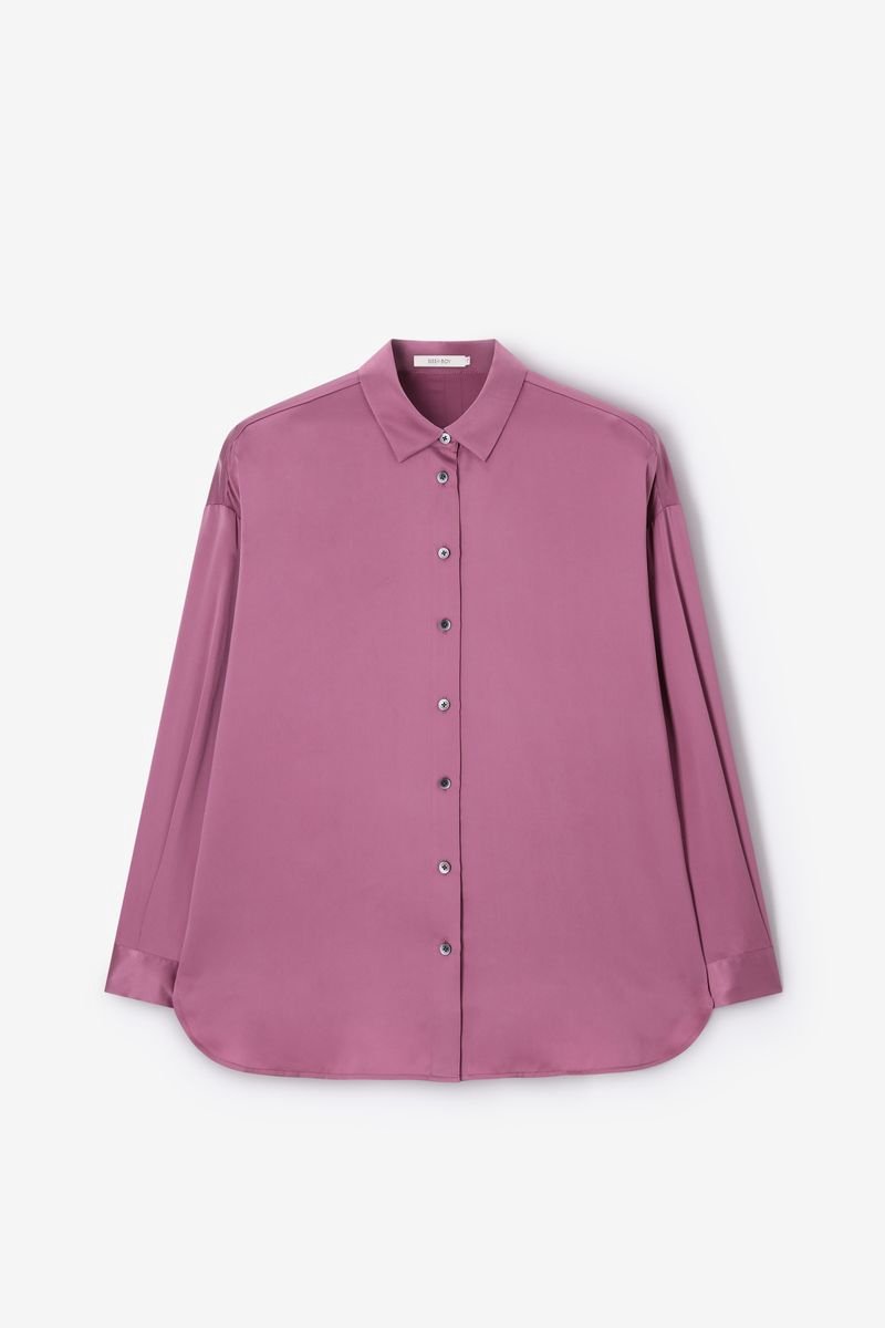 Sissy-Boy - Paarse zijden blouse