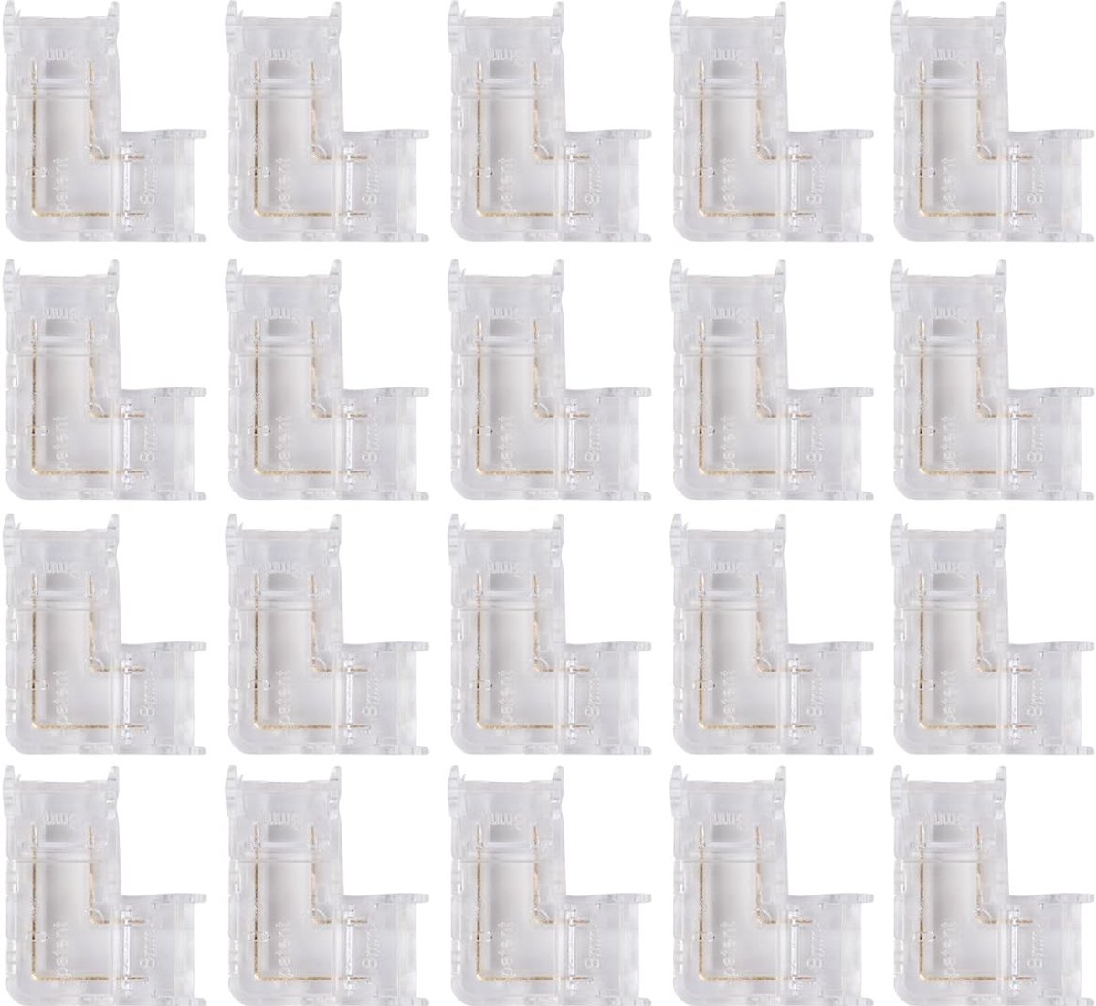 Solidchoice - 20 Stuks L-vormige LED Stripconnectoren voor 8 mm Strips
