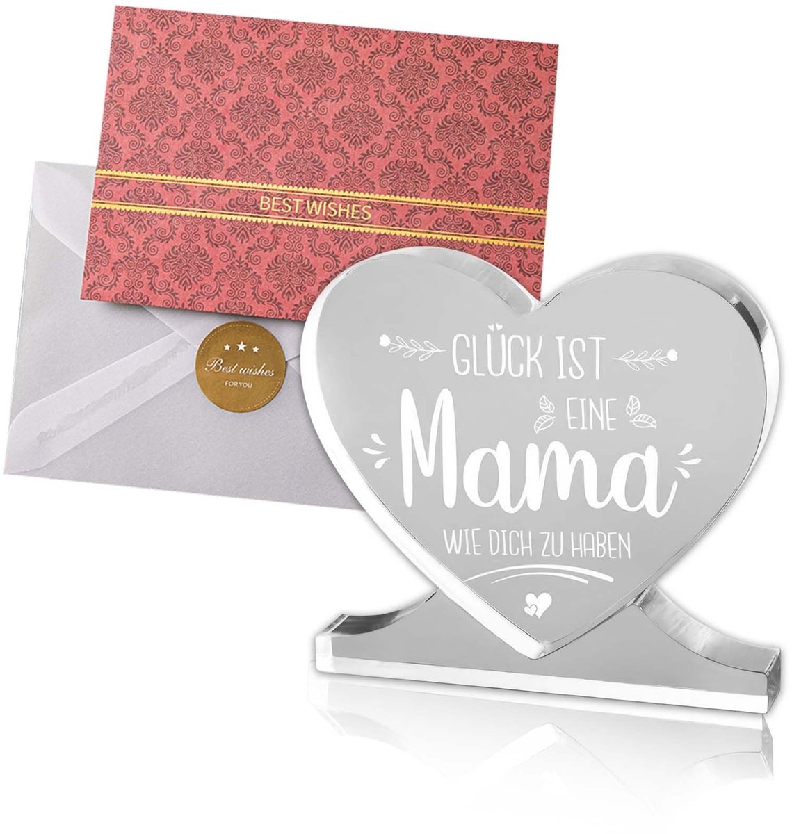 Solidchoice - Moederdag Cadeau met Acryl Ornament en Vintage Kaart