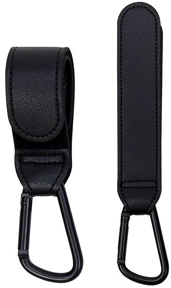 Solidchoice - 2 Stuks Universele Kinderwagen Haakjes van Echt Leer