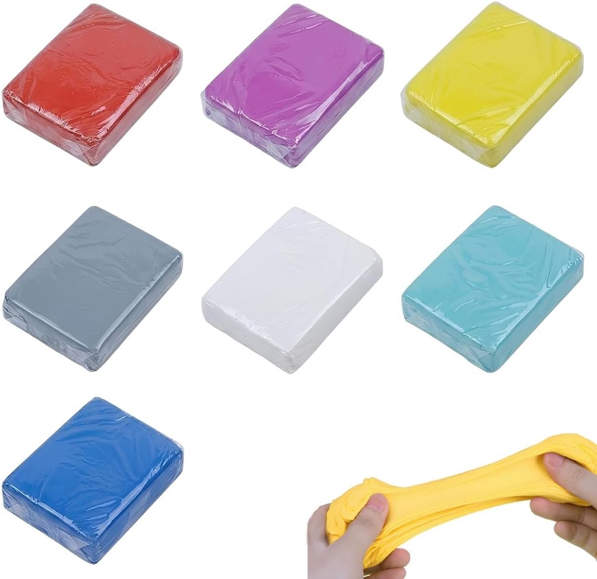 7 stuks artistieke kneedrubber - sterke hechting - geen resten - absorberend - vormbare gum voor kunstenaars - tekenen - kinderen