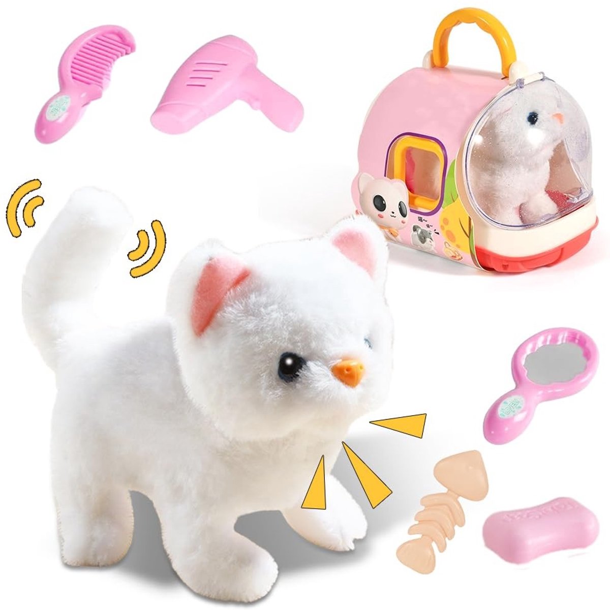 Solidchoice - Elektrische Knuffeldier Voor Kinderen, Honden Speelgoed met Accessoires