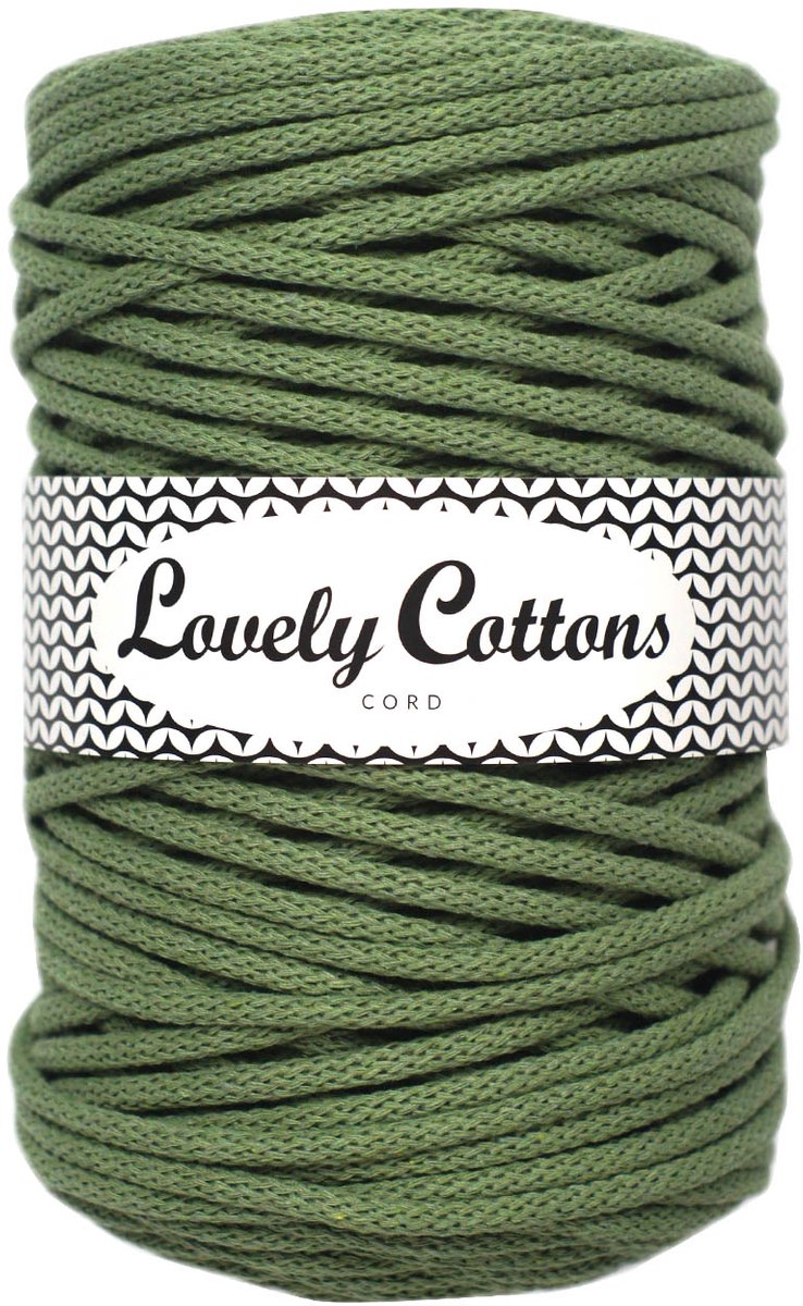sage green katoenen macrame koord 5mm lovely cottons