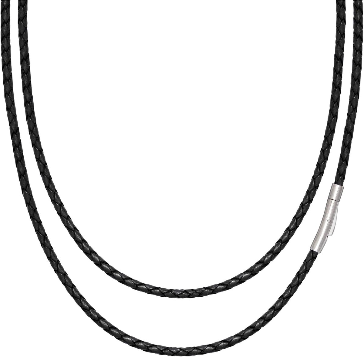Simaru 3 mm genuine leather necklace, stylish, durable and with sturdy spring hook closure, for men and women - ShopVlot