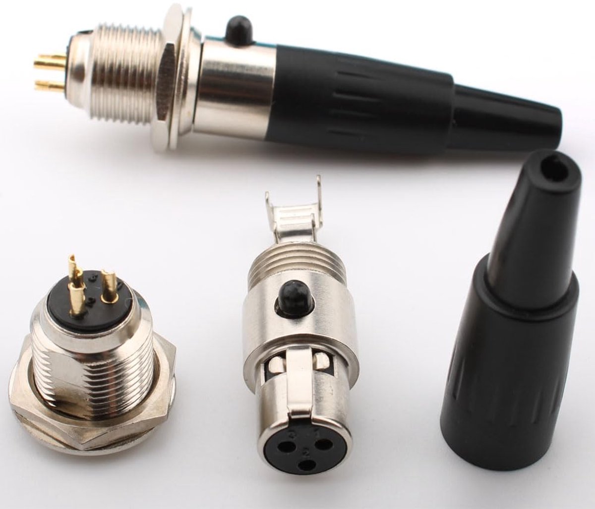 RUNCCI-YUN Pack of 2 mini 3-pin XLR connectors, plug and sockets, microphone cable plug, microphone audio jack, solder - ShopVlot