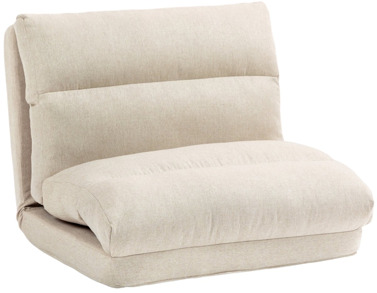 Vloerstoel - 6 Standen Verstelbare Relaxstoel Met Slaapfunctie Linnenlook Beige