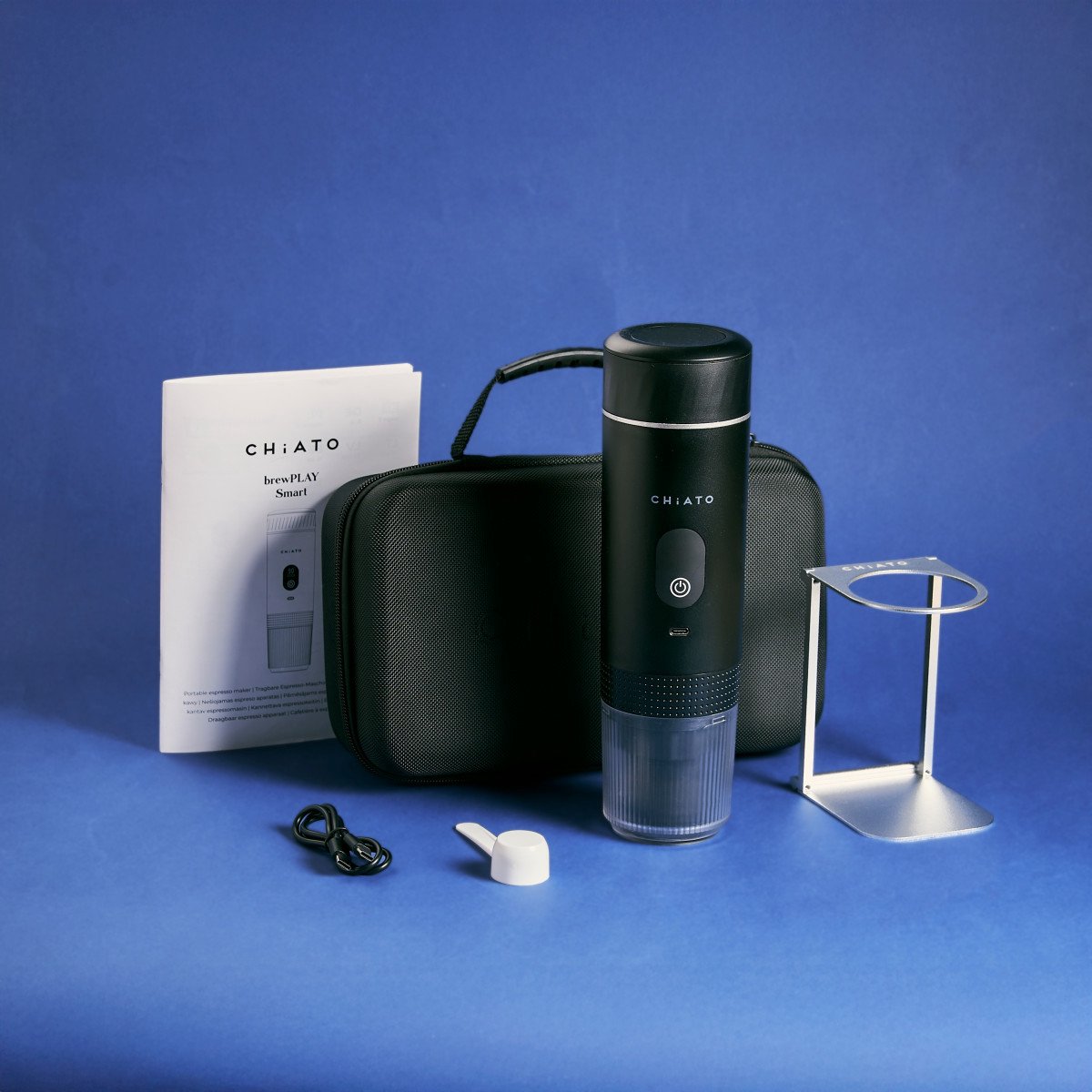 CHiATO brewPLAY Smart Traveller Draagbare espressoapparaat set – Zwart