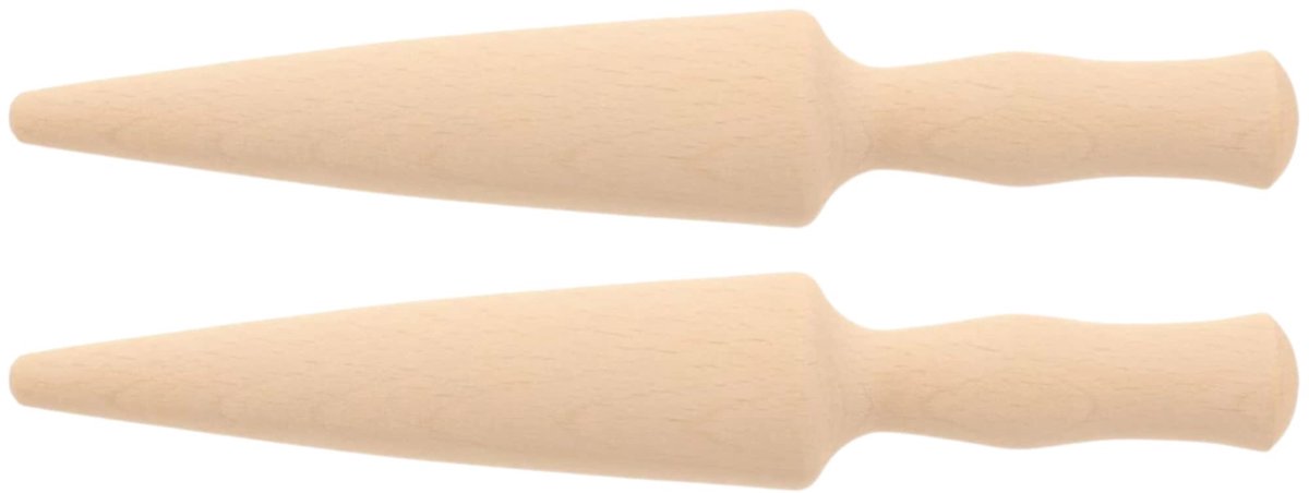 Solidchoice - Houten Wafelhoorn voor Zelfgemaakte Wafels of IJs, Set van 2