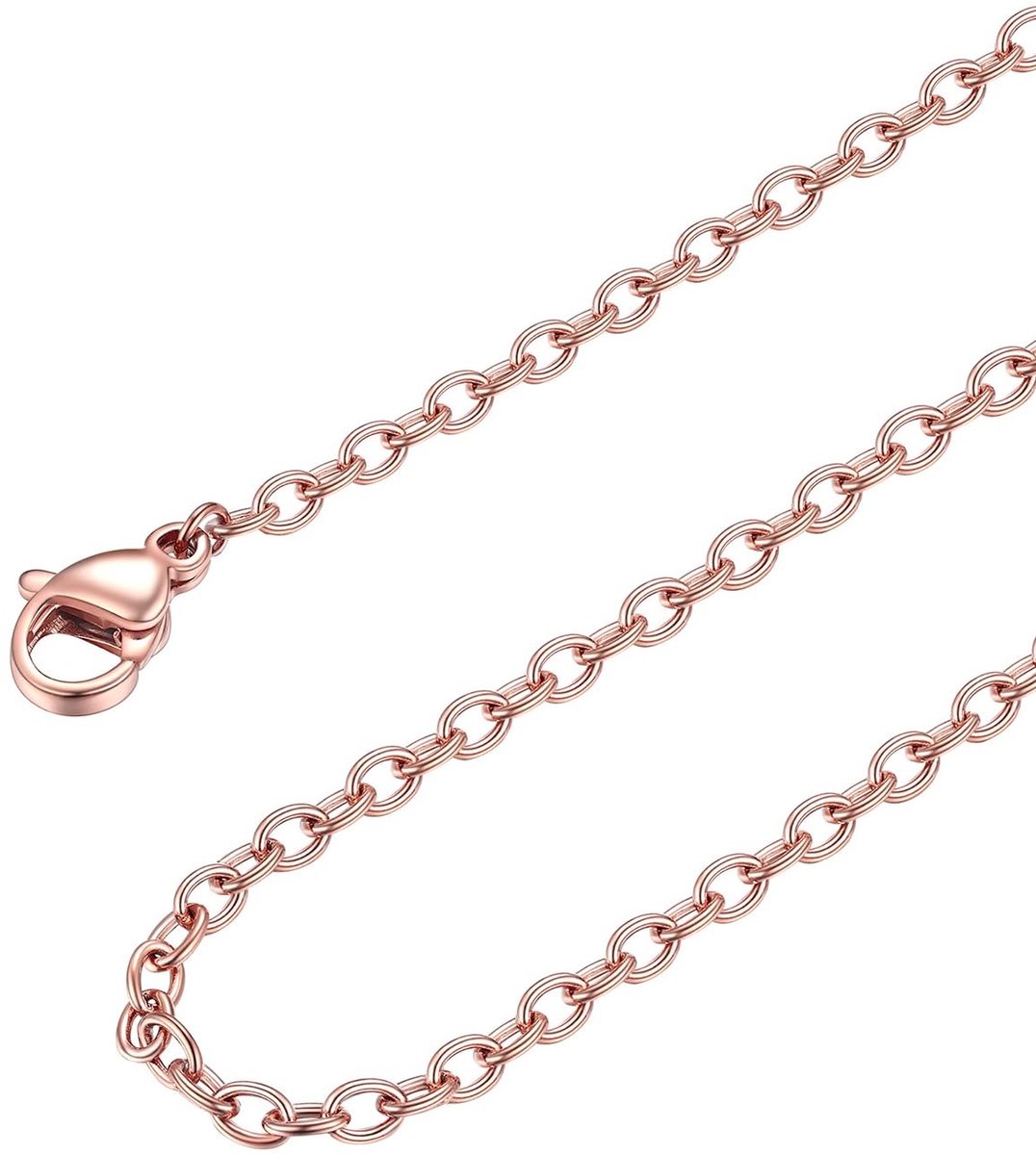 Solidchoice - Stalen Ketting voor Heren en Dames, 2 mm Dunne Ketting