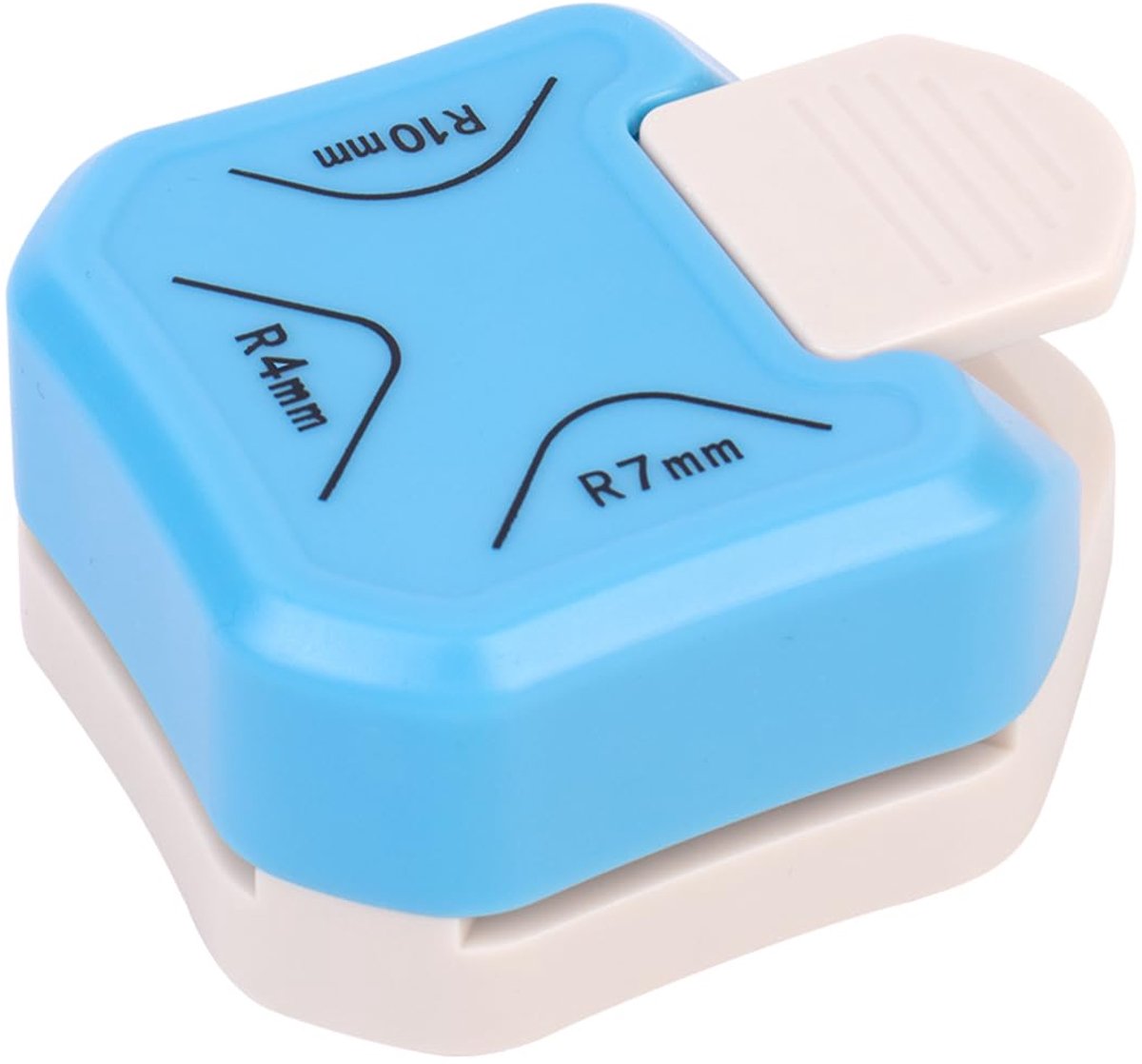 3-in-1 hoekpons, R4 R7 R10, scrapbook, blauw - 3-in-1 afgeronde hoekenpons
