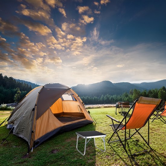 Redcliffs lage camping tafels - set van 2x - aluminium - lichtgewicht - 40 x 40 x 30 cm - salontafel - strand van Redcliffs — afbeelding 2