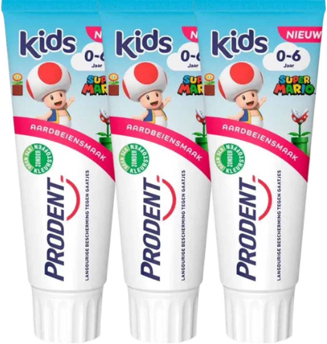 Prodent Kids 0-6 Jaar Tandpasta - 3 x 75 ml - Aardbeiensmaak