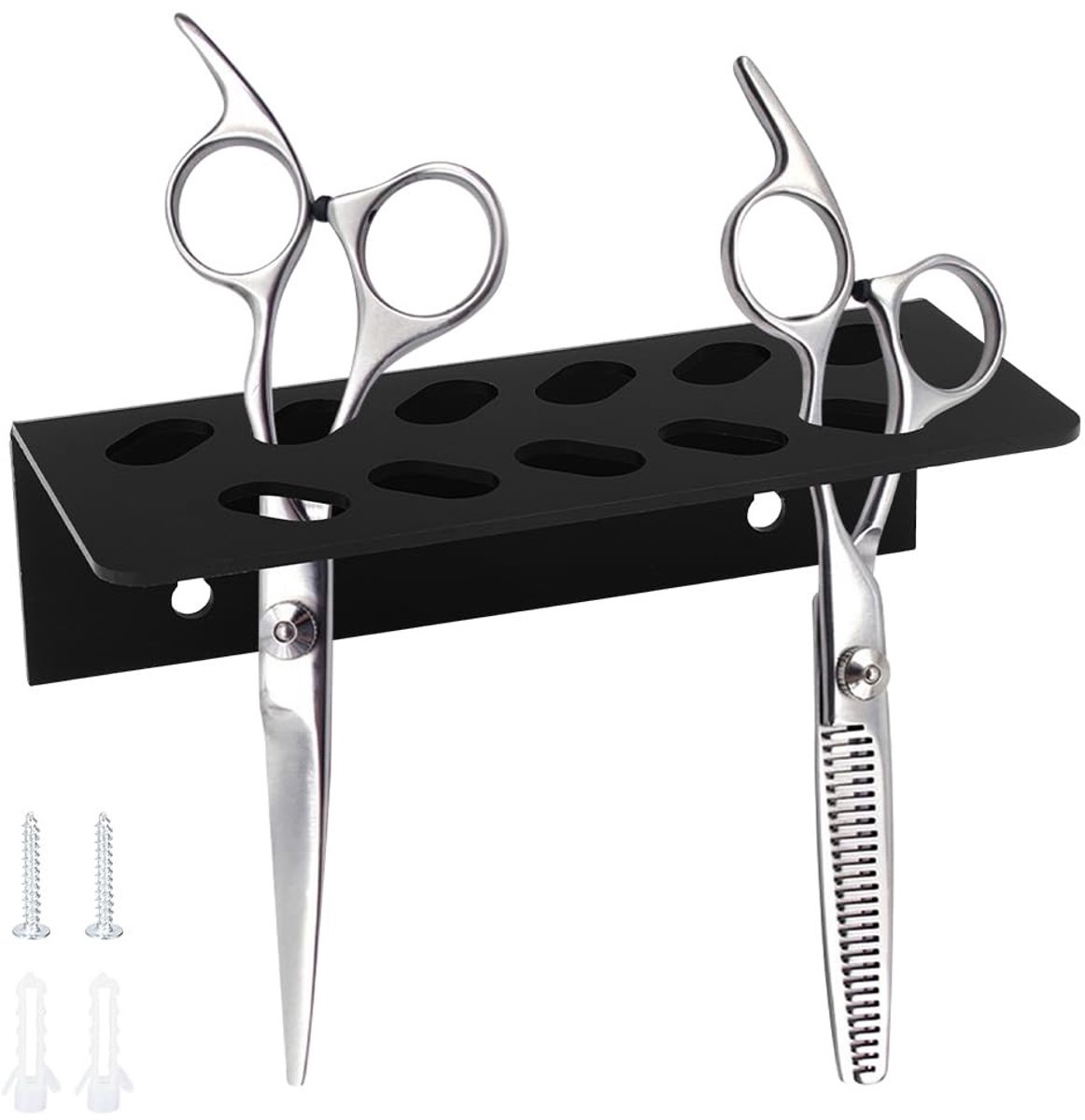 Solidchoice - 2 Pack Acryl Schaarhouder - Wandmontage Organizer voor Kappers en Huisdierenverzorging