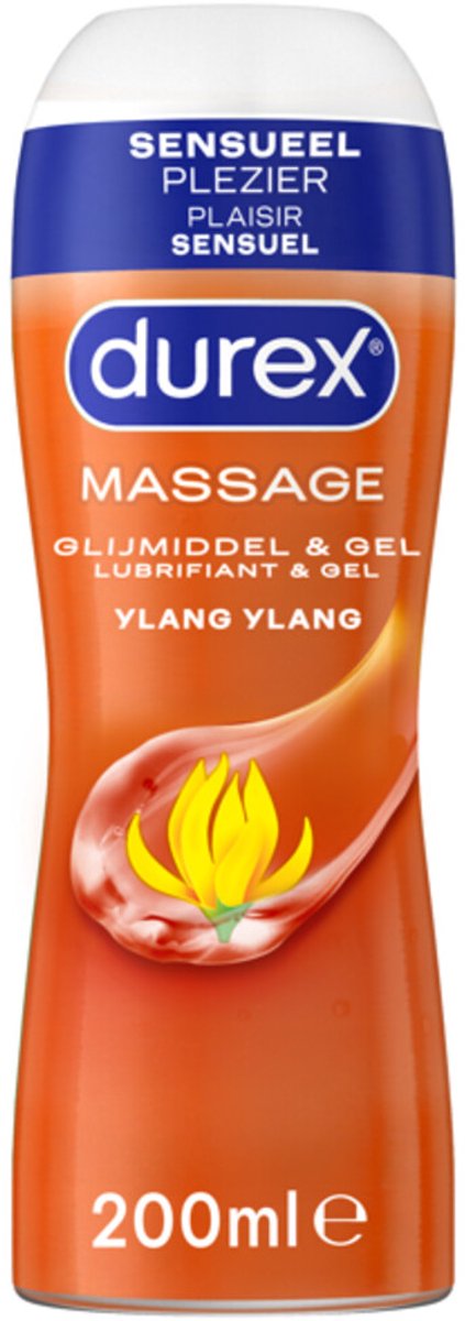 Durex Massage Olie en Glijmiddel 2-in-1 - Sensual met Ylang Ylang - waterbasis - 200 ml