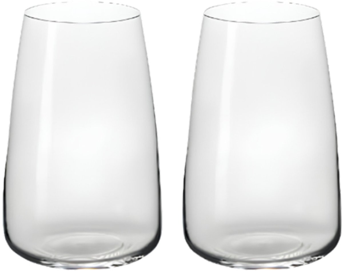 MasterChef Tall Tumbler Glazen 550 ml – 2 Stuks – Kristallijnglas – Longdrinkglazen voor Water, Frisdrank, Cocktails & Mocktails