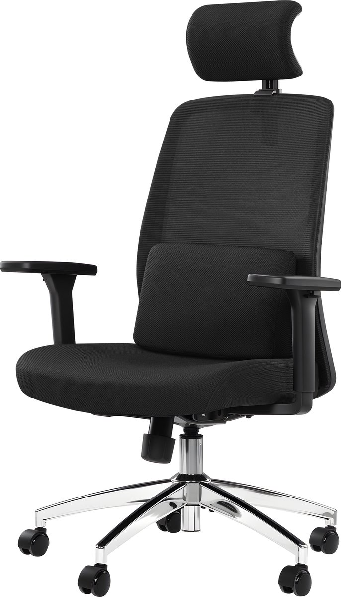 Hzuaneri Ergonomische Bureaustoel, Computerstoel, Gamingstoel, mesh Stoel, Verstelbare Lendensteun en Hoofdsteun, Maximaal Draagvermogen r150 kg, in Hoogte Verstelbaar, Zwart