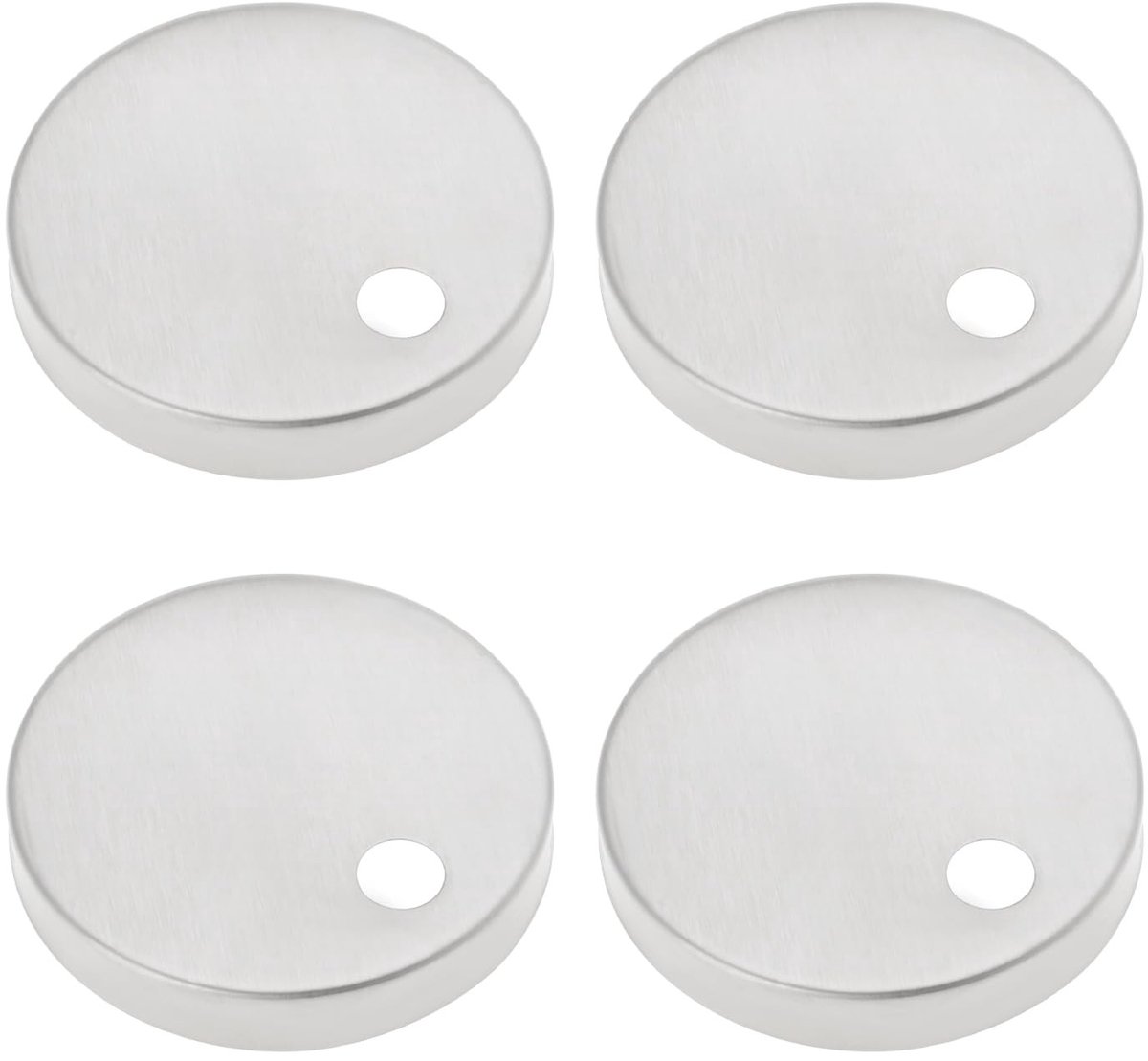 Solidchoice - Set van 4 Zilveren Toiletbril Scharnier Covers