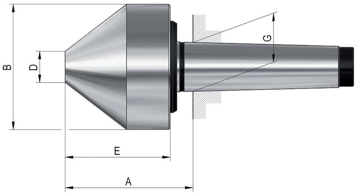 Centreerconus meel. stompGr.175 75Gr. MK5 Röhm