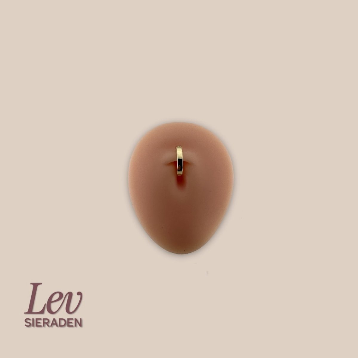 Lev Sieraden - 3x15mm clicker navel piercing - Goud kleurig - Titanium