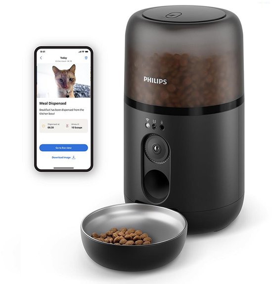 Philips Pet Series voerautomaat met camera, 4,5 liter, grijs - Philips - €160,00