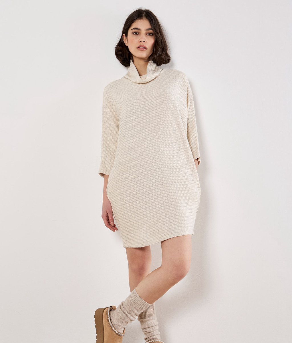 Mini-jurk met cocoon-snit en kabelpatroon