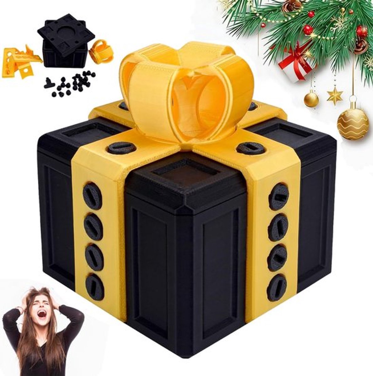 Luxe Cadeaubox met Grappige Grapjes, 3D Geprinte Verrassingen voor Verjaardag, Kerst en Valentijn, Creatieve Gel Puzzelbox voor Feestdagen en Speciale Gelegenheden