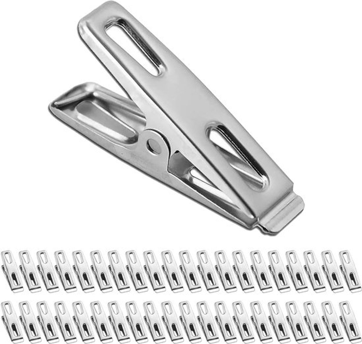 40 Stuks Kledingknijpers van RVS, Winddichte Klemmen voor Wasgoed, Snackzakken en Foto's in Huis, Keuken en Kantoor (4.5cm)