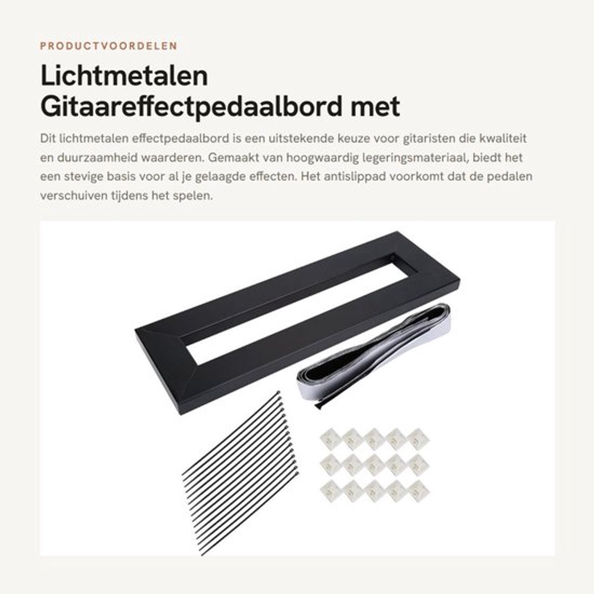 Effectpedaalbord Hoogwaardig Legeringsmateriaal - Antislip Pad - Effectpedaalaccessoire - Duurzaam - Stabiele Speelervaring - Precisielasproces - Pedalenbord